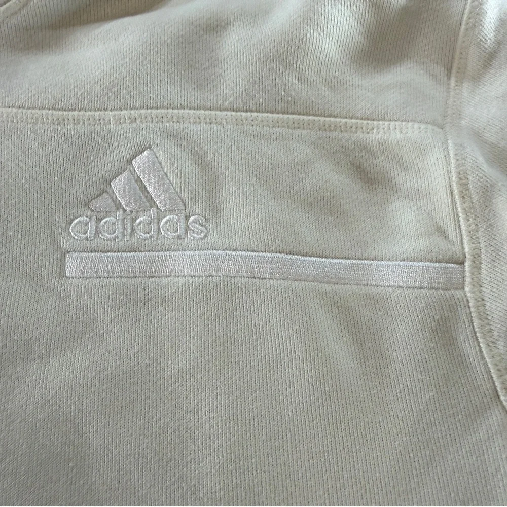 Adidas Men's White Hoodie Sweater with Zipper Pockets Sz L